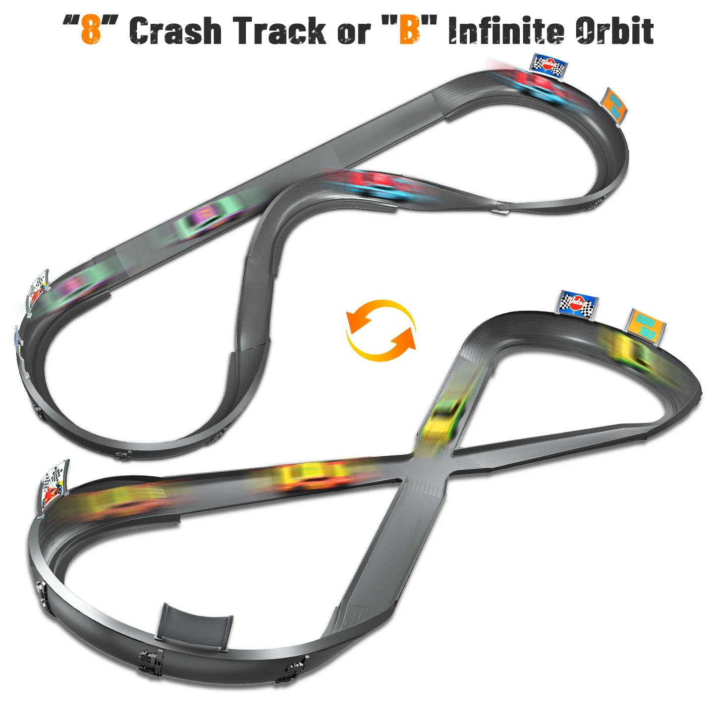 VATOS CRASH RACERS Track Speed Collision Racing Car Set