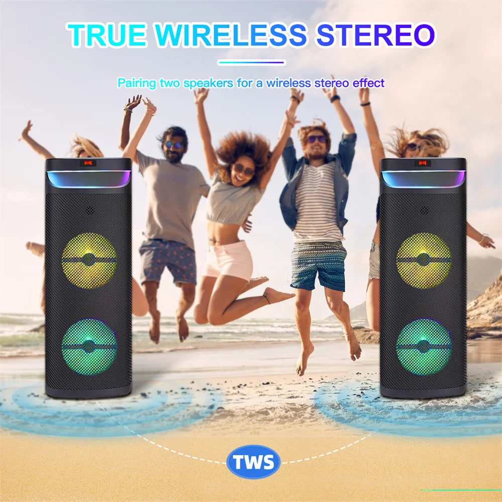 3000W Dual 10" Portable Bluetooth Party Speaker