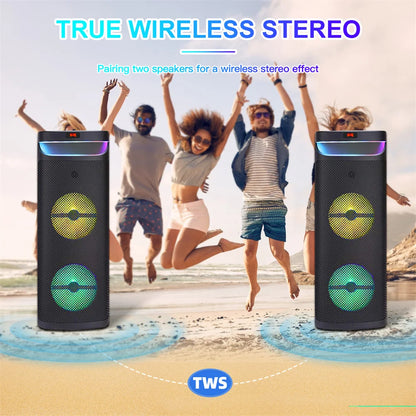 3000W Dual 10" Portable Bluetooth Party Speaker
