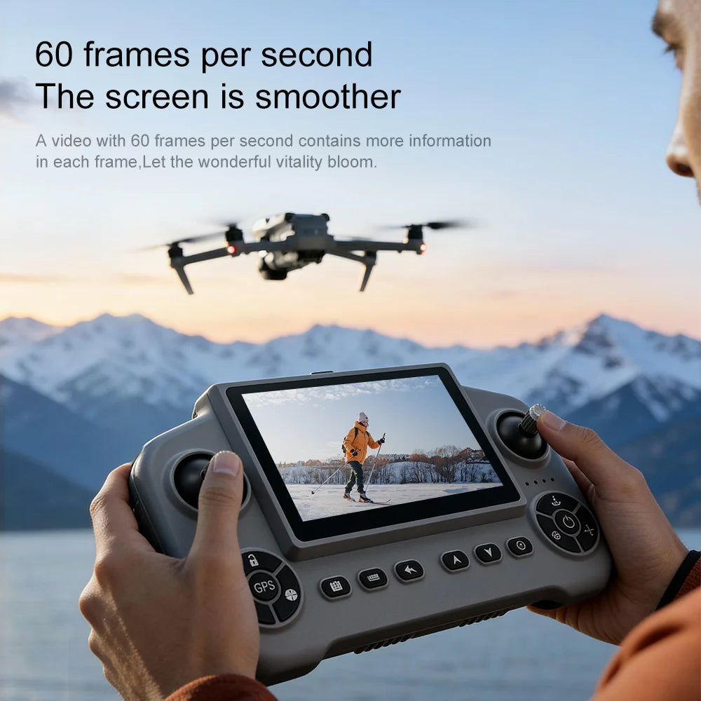 RC Quadcopter with LCD Screen Remote Control Drone Laser Obstacle Avoidance 8K GPS Professional Camera