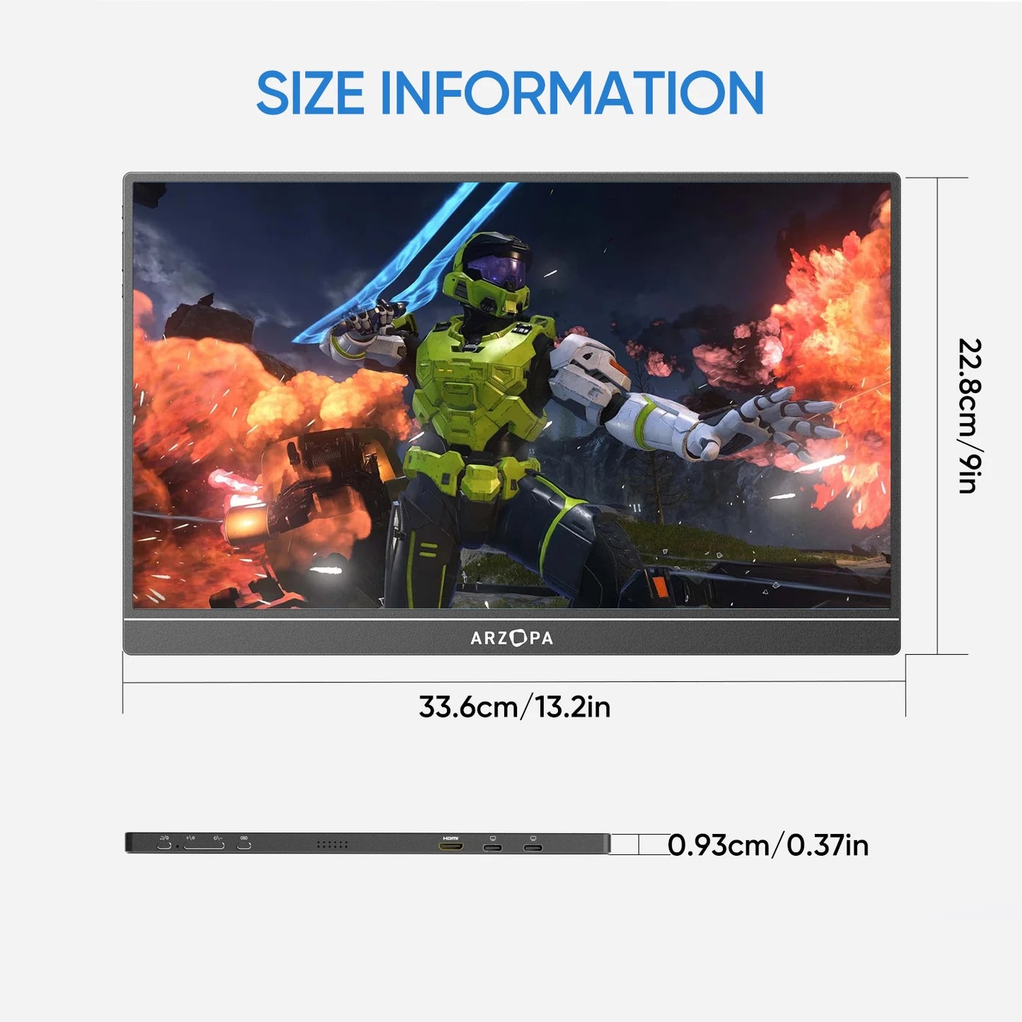 16.1 inches Portable Gaming Monitor 144hz 100%sRGB 1080P FHD IPS Screen Second Screen for Switch, Xbox, PS5, Laptop, Mac, Z1FC
