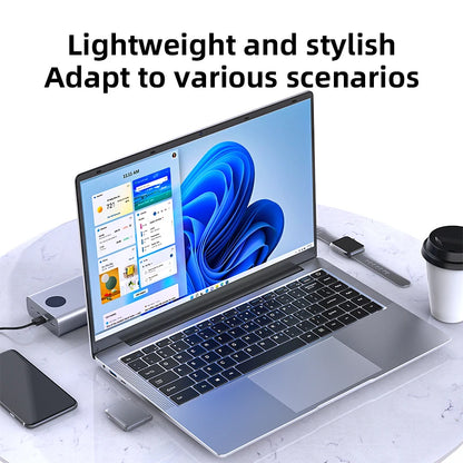 14.1" Ultra Slim Windows 11 Pro Laptop Computer intel Atom A3950 12GB RAM 1TB 2TB SSD Notebook PC 1080P HD