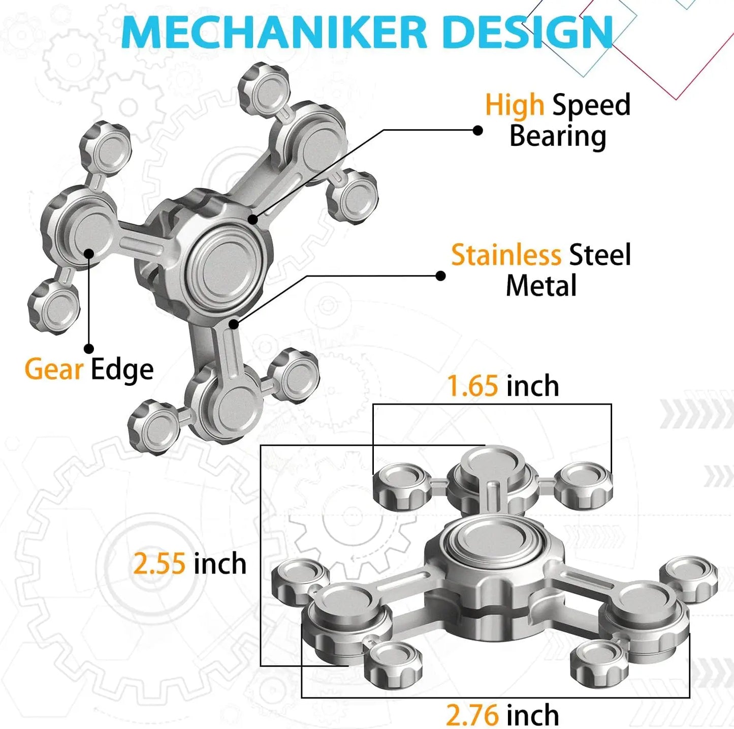 Metal Fidget Spinner Toy for Kids and Adults
