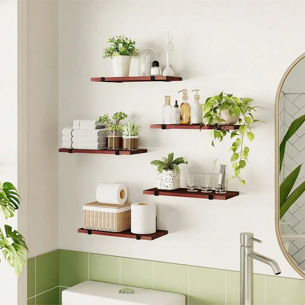 5/10pcs Floating Shelves, 4.7 inch Deep Wall Shelves, Bathroom Organizer