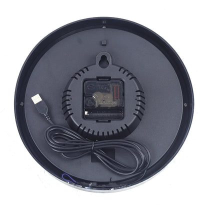 LED Indoor Outdoor Luminous Wall Clock With Remote Control Night Lighting