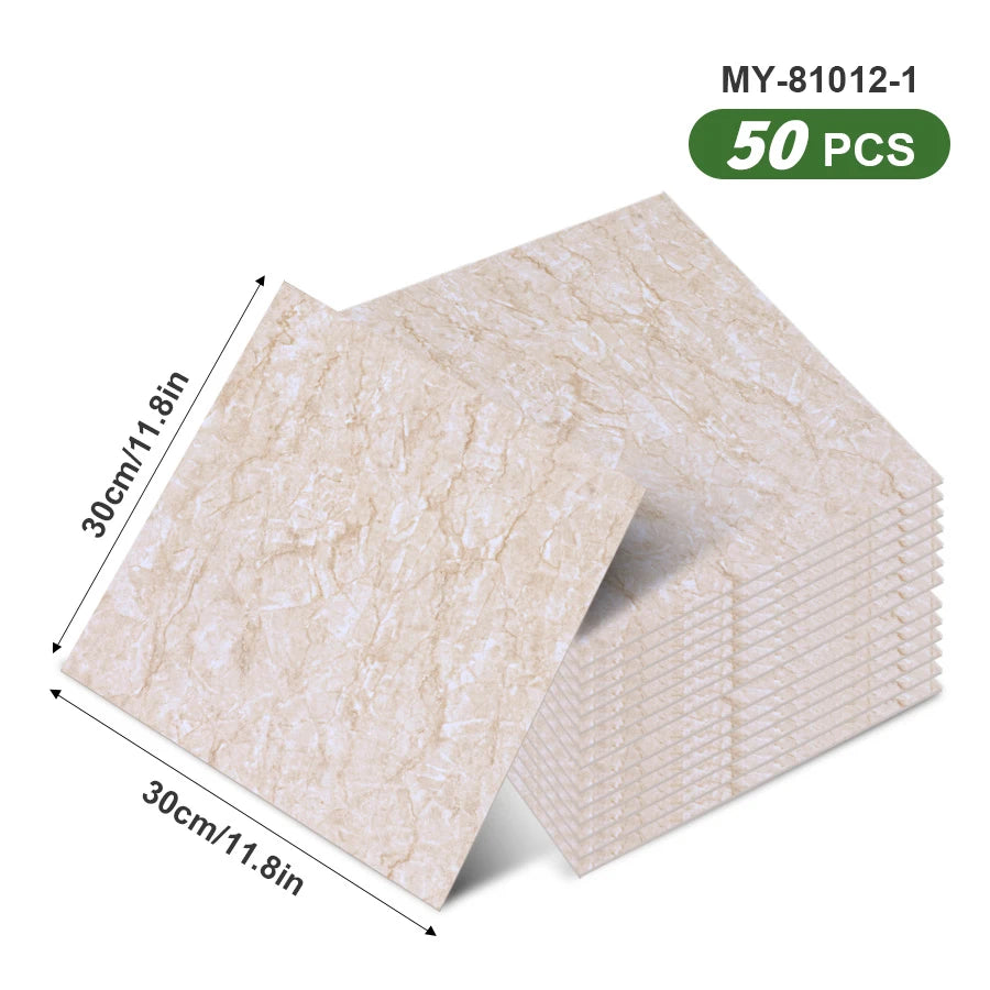 50pcs SXP Floor and Wall Tiles Peel and Stick 11.81x11.81in Self-Adhesive Applies to any Indoor Surface