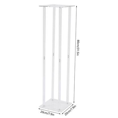 10x10x31.5 Inch Rectangle Acrylic Wedding Centerpiece Flower Pedestal Clear Column