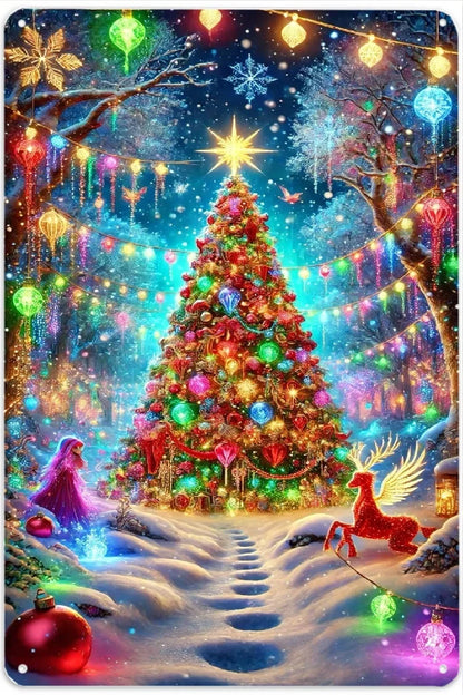 3D Flat, Christmas and Christmas Eve Metal Wall Decoration 8x12
