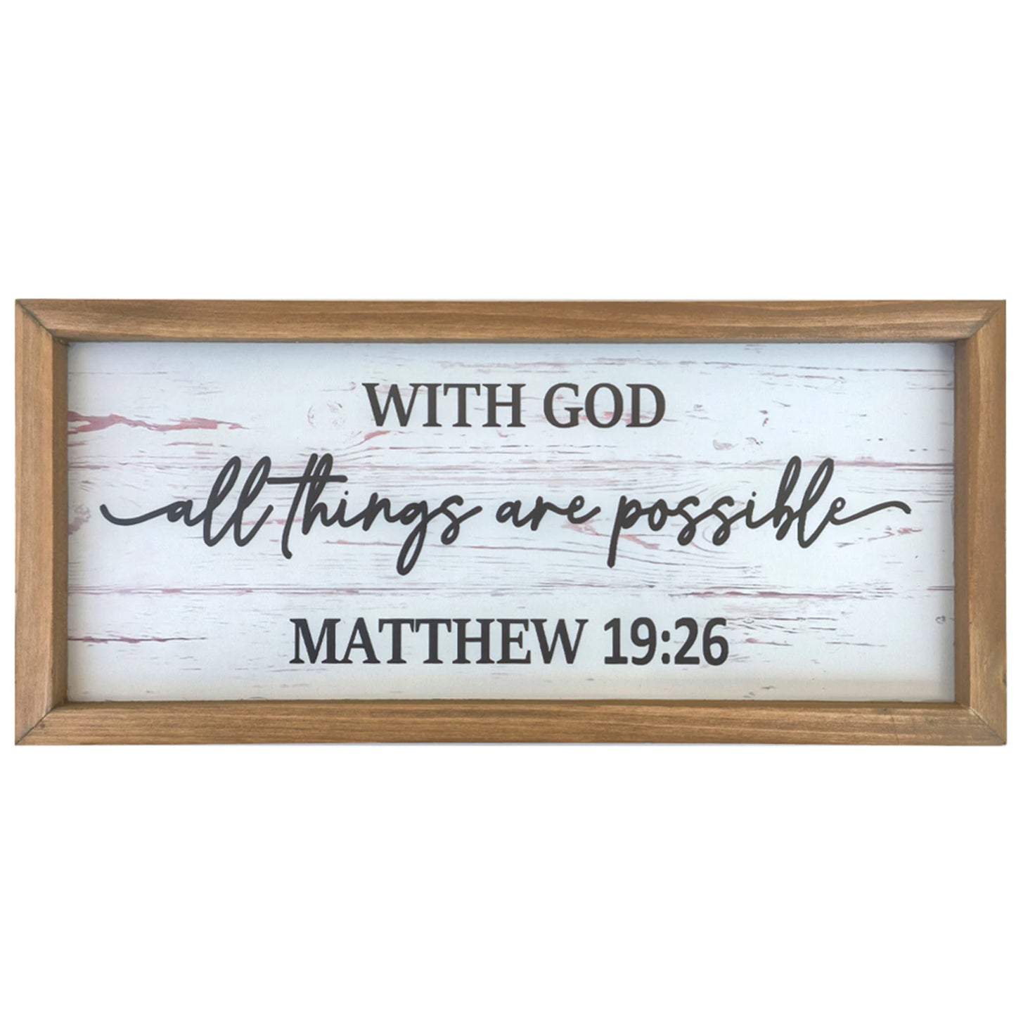 Trust in God for All Things Are Possible Inspirational Wooden Wall Art Sign for Home Decor