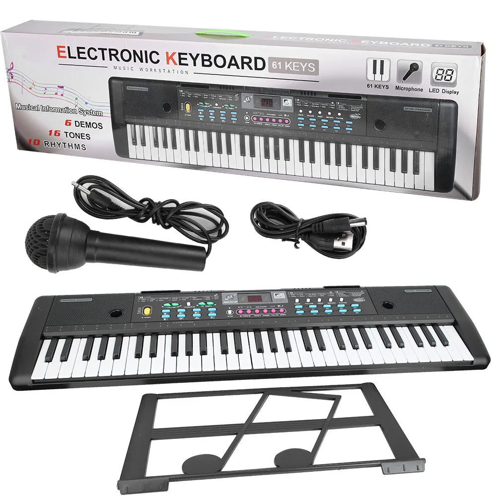 61 Key Electronic Organ with Microphone