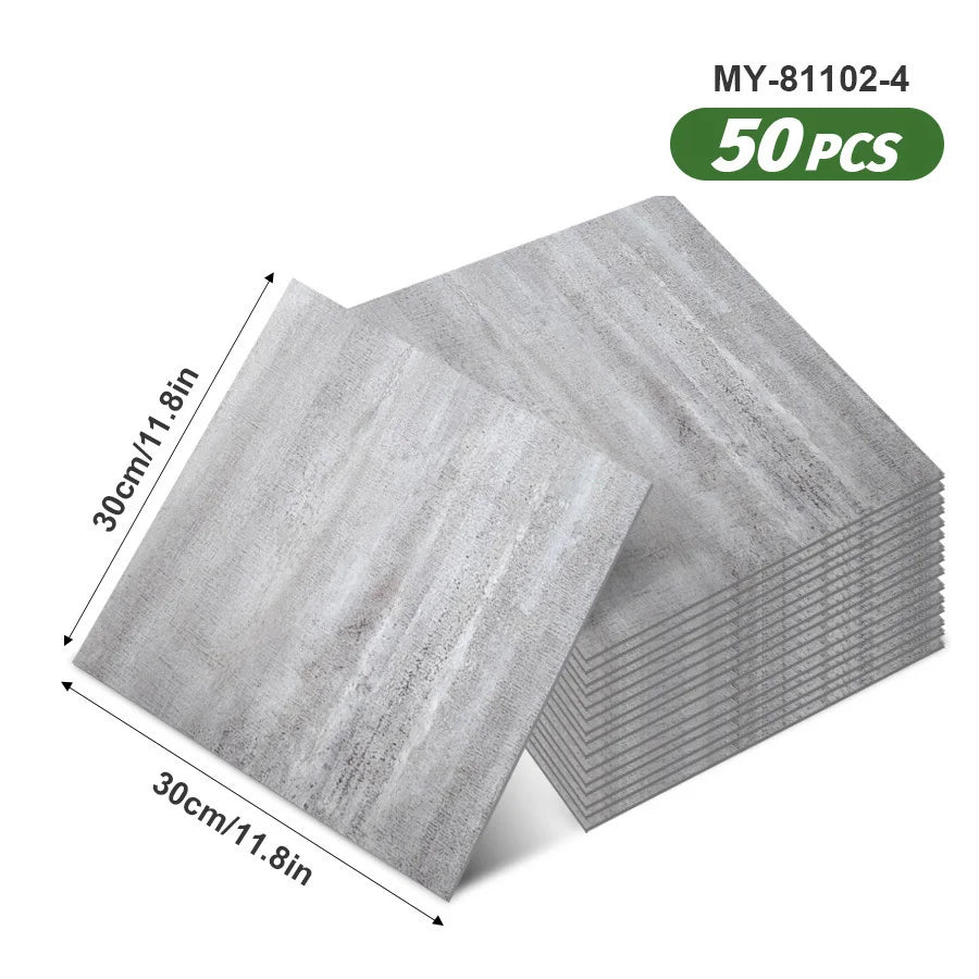 50pcs SXP Floor and Wall Tiles Peel and Stick 11.81x11.81in Self-Adhesive Applies to any Indoor Surface