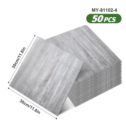 50pcs SXP Floor and Wall Tiles Peel and Stick 11.81x11.81in Self-Adhesive Applies to any Indoor Surface
