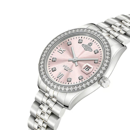 Women Watch Waterproof Retro Pink Hand