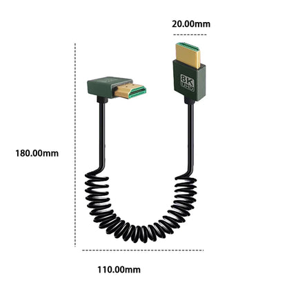 8K Ultra HD HDMI To HDMI Coiled Cable