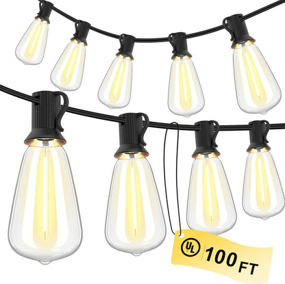 150FT LED Outdoor String Lights Waterproof, Shatterproof, Dimmable Patio Lights