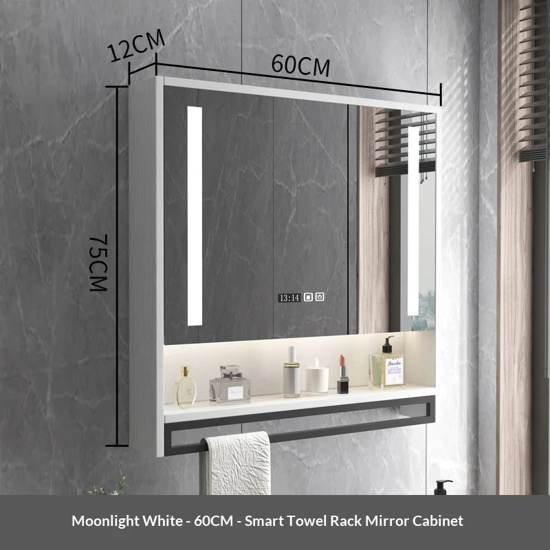 Bathroom Mirror LED Backlit Smart Anti Fog Touch Sensor Mirrored Cabinet