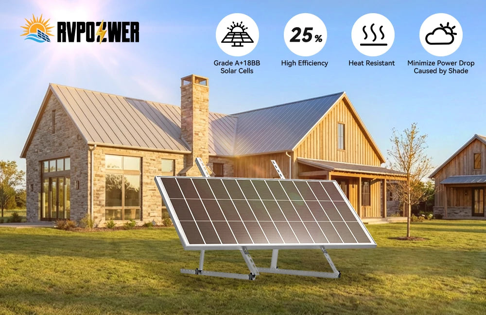 12.8V 200W Monocrystalline Solar Panel Module Off Grid PV Power Cells Waterproof for Roof Home Off Grid