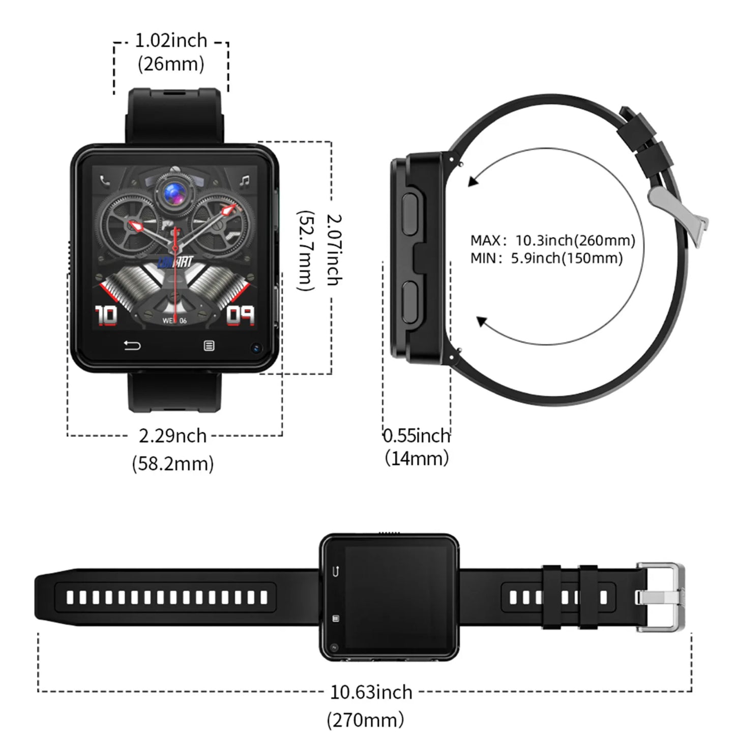 Smart Android 11 Watch With Dual Camera, Phone and WiFi