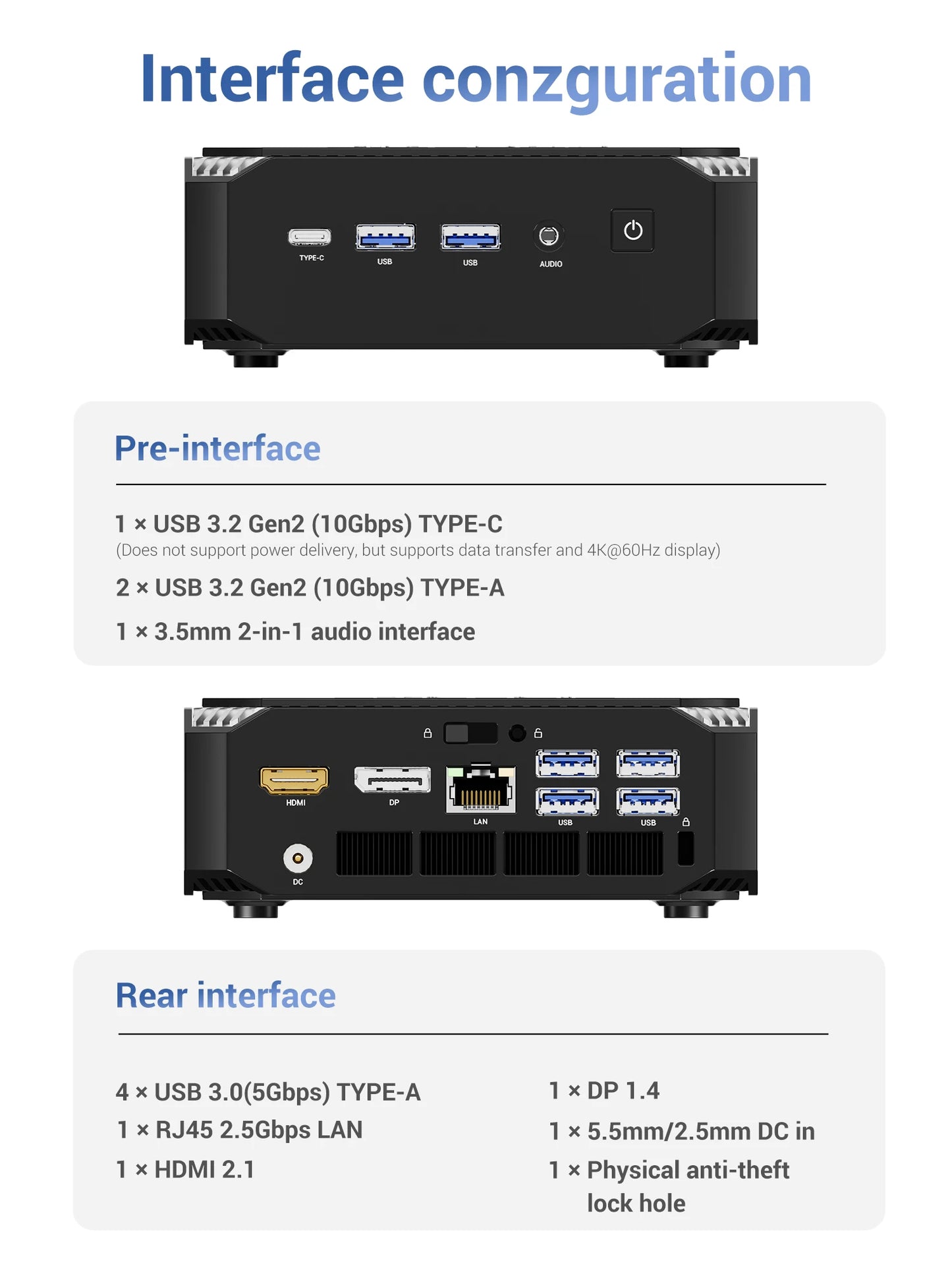 Firebat A6 Mini PC AMD R7 7735HS 8-core 16-thread Computer 16GB LPDDR5 RAM 512GB SSD WiFi 6 BT5.2