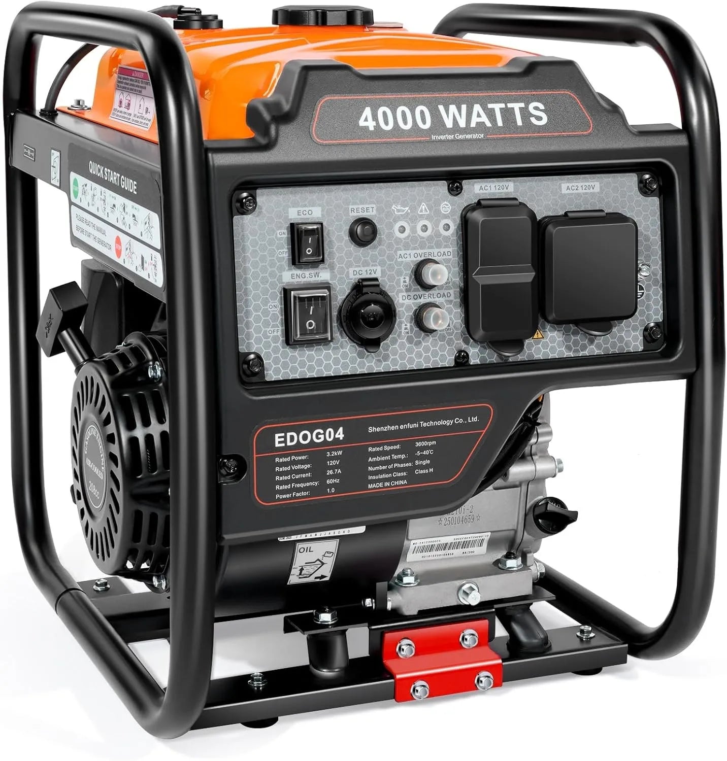 4000 Watt Generators Portable Gas Generator Inverter Quiet for Home and Camping