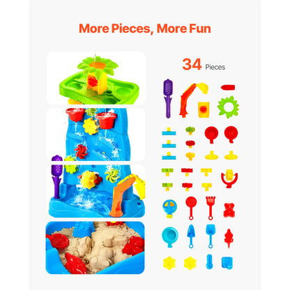 Kids Outdoor Beach Water Play Table with 37PCS