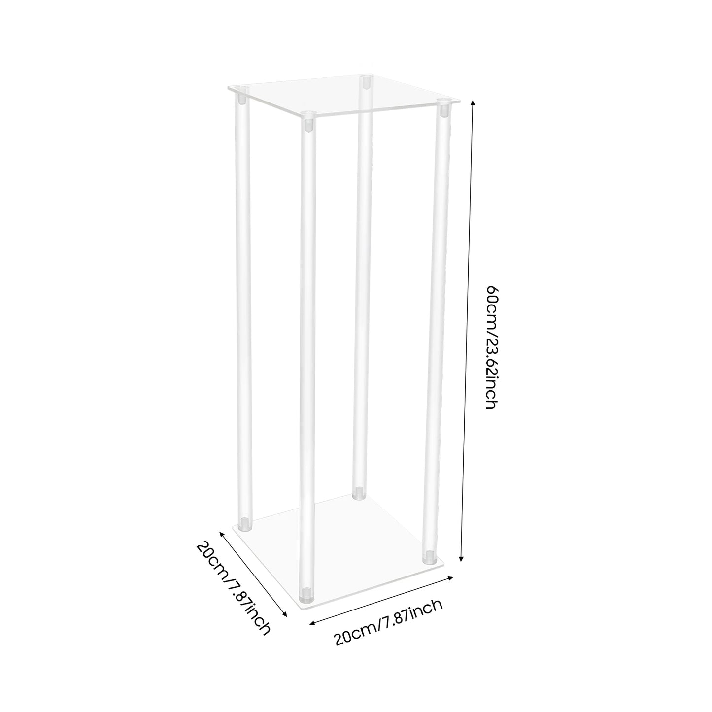 10Pcs Set Acrylic Wedding Flower Stands 60cm Height Clear Column Rack