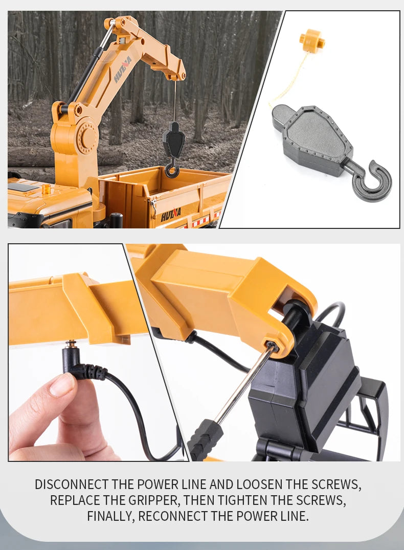 Remote Control Grab Wood Dump Truck 26-Channel 1:14 Scale Construction Toy