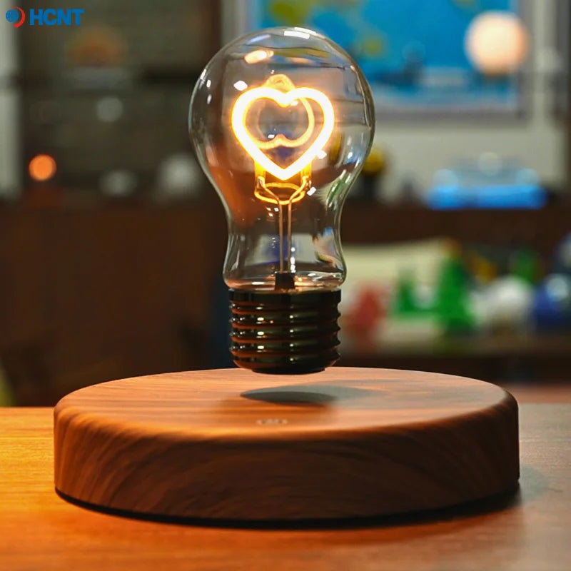 Levitating Magnetic Floating Bulb Desk Lamp With Automatic Rotating Light