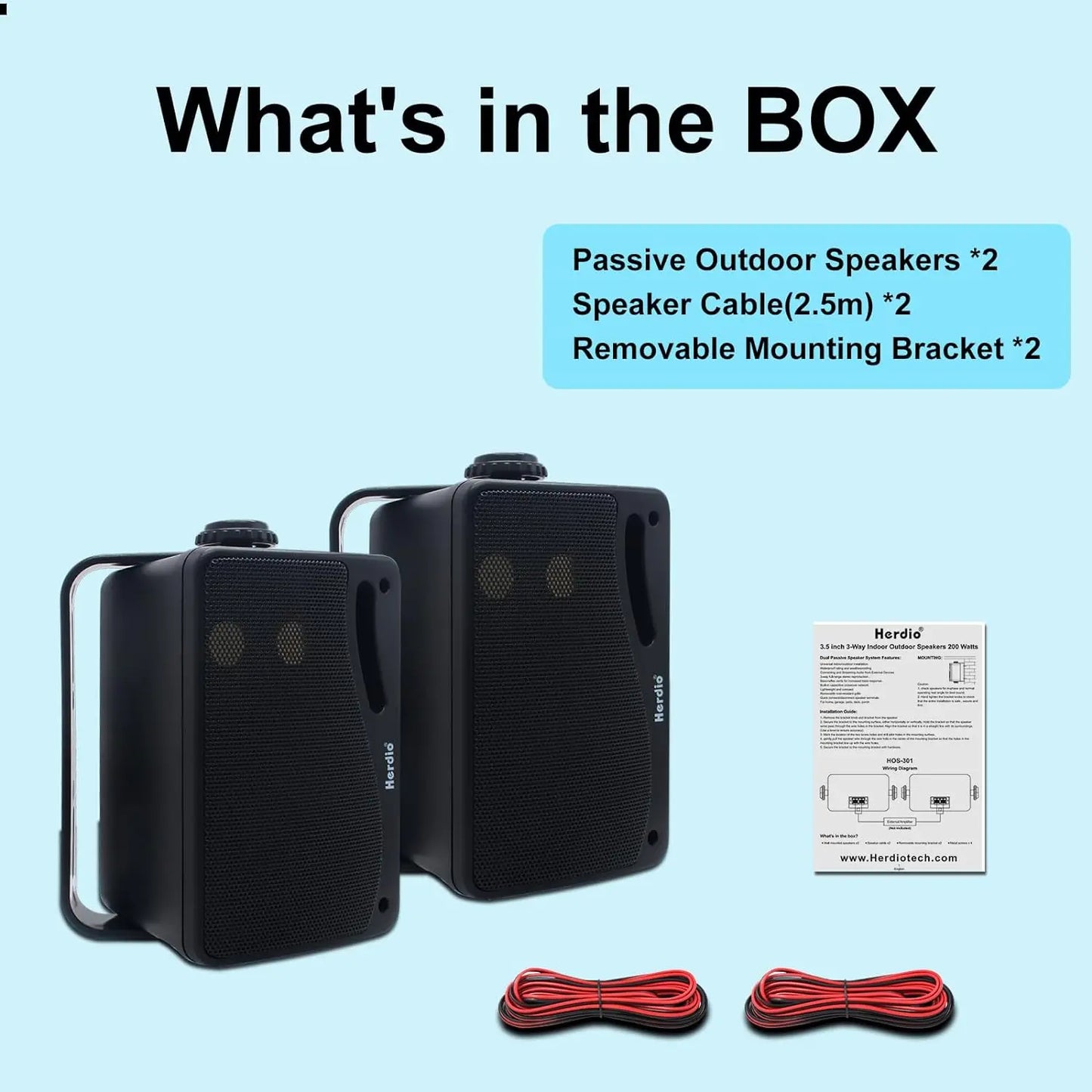 3.5'' Passive Outdoor Wired Waterproof Speakers