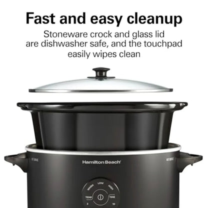 7 Quart Set and Forget Portable Programmable Slow Cooker with 15 Cooking Options