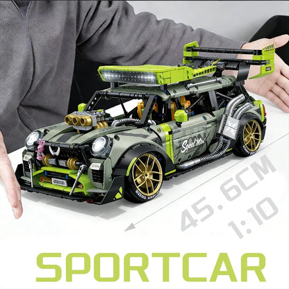 RC Sports Car Building Blocks Model Racing Car 1:10 Scale With Motor