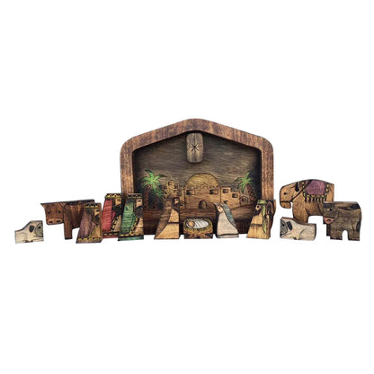 Wooden Jesus Nativity Set Table Puzzle
