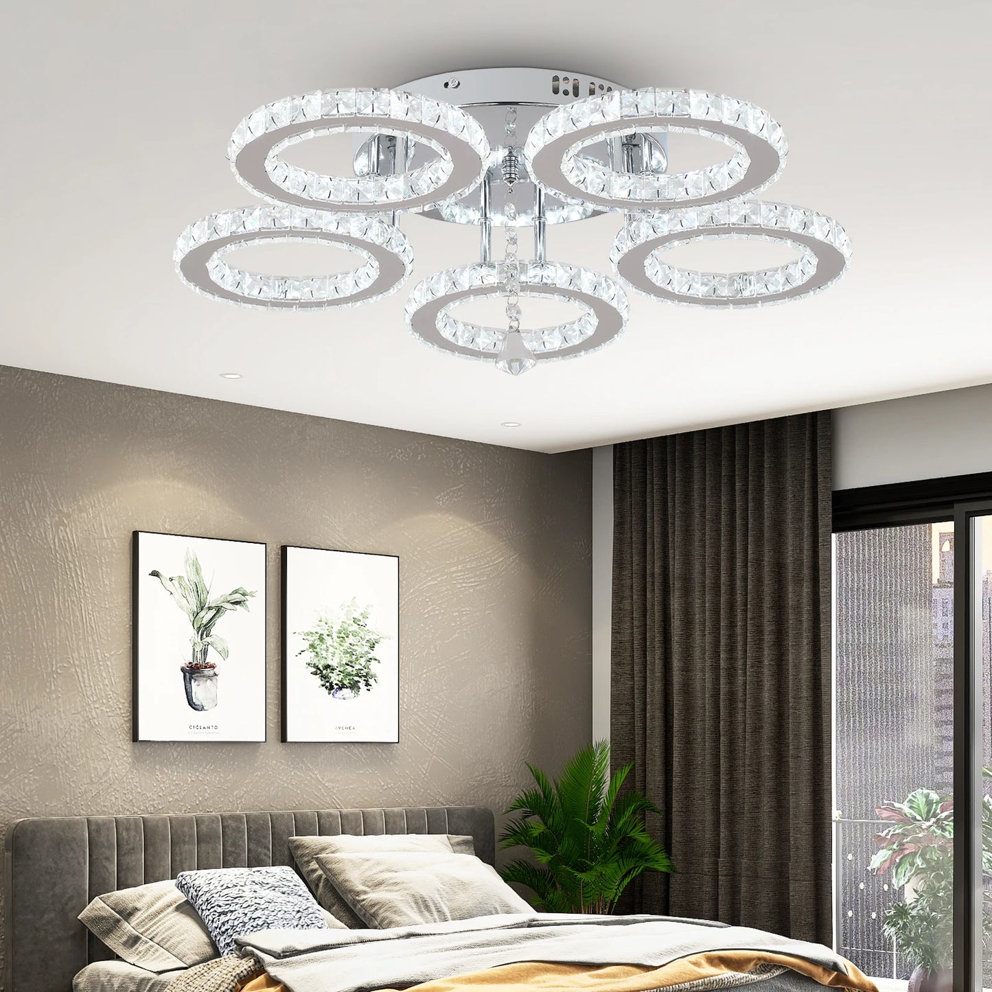 Crystal LED Ceiling Chandelier With Remote Control