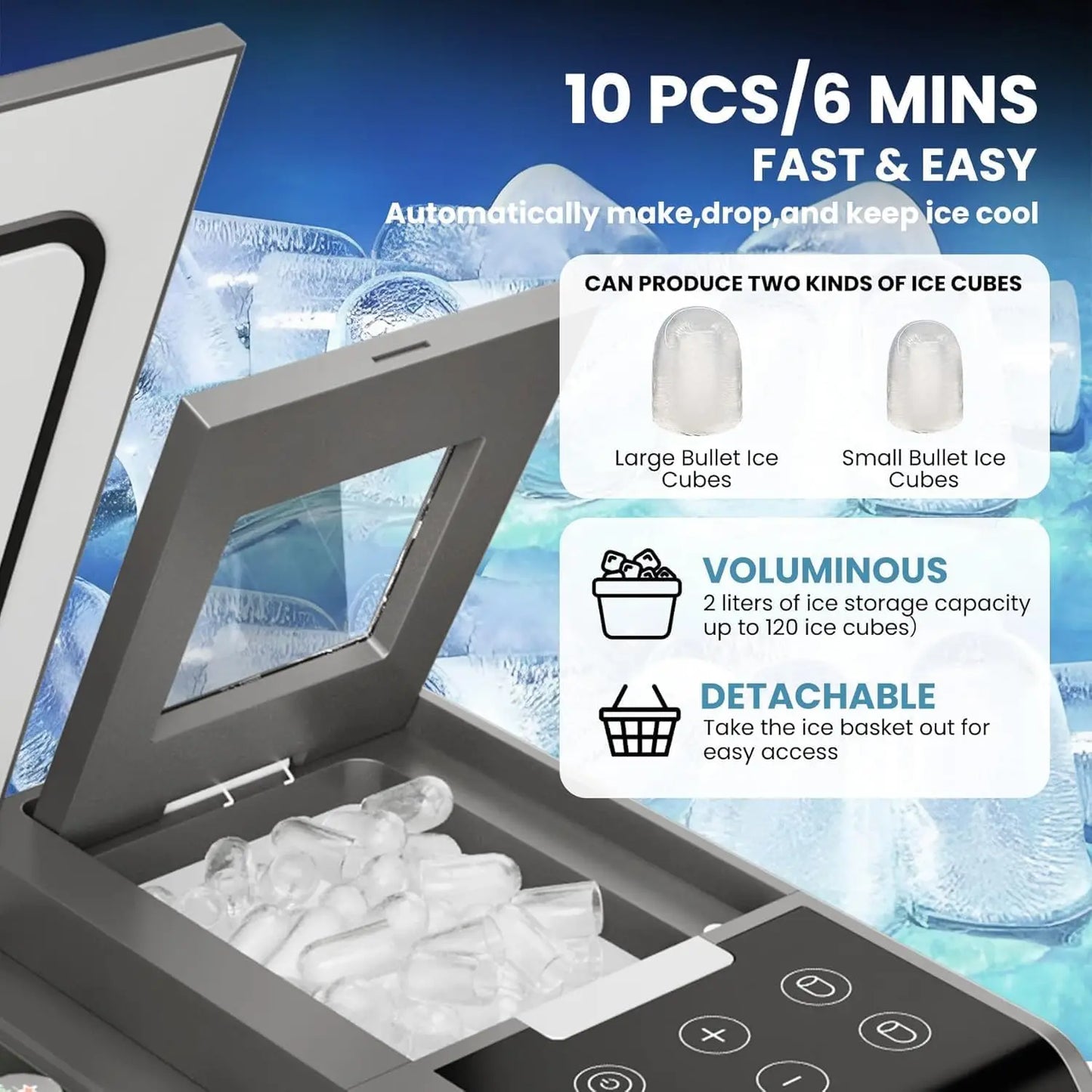Portable Refrigerator with Ice Maker for Car or Truck