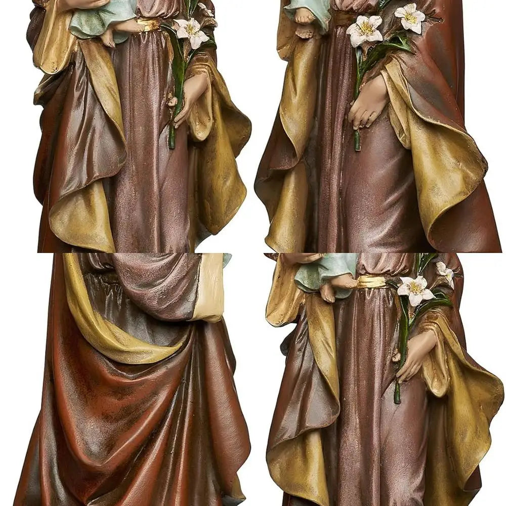 Religious St. Joseph Statue with Child Jesus, Catholic Home Decor Figurine