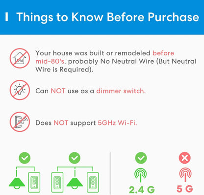 3 Way Smart Switches WiFi Light Switch