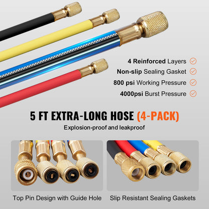 4 Way AC Manifold Gauge Set