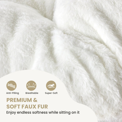28 inch Cozy Saucer Chairs Soft Faux Fur Large Size that fold for storage.  Great Reading Chair