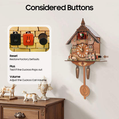 Wall Mount Wooden Cuckoo Clock