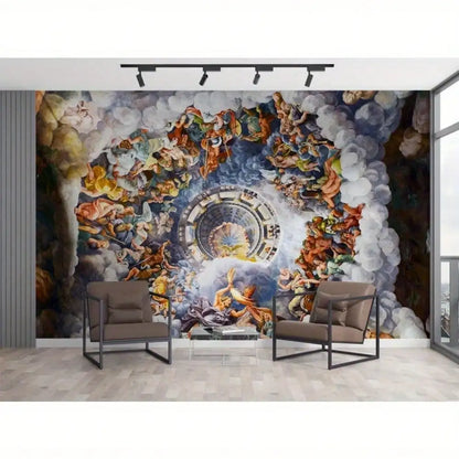 1pc Renaissance Tapestry Ceiling Fresco Art Wallpaper Greek Gods Mythology for Living Room Back-to-school season Autumn gifts