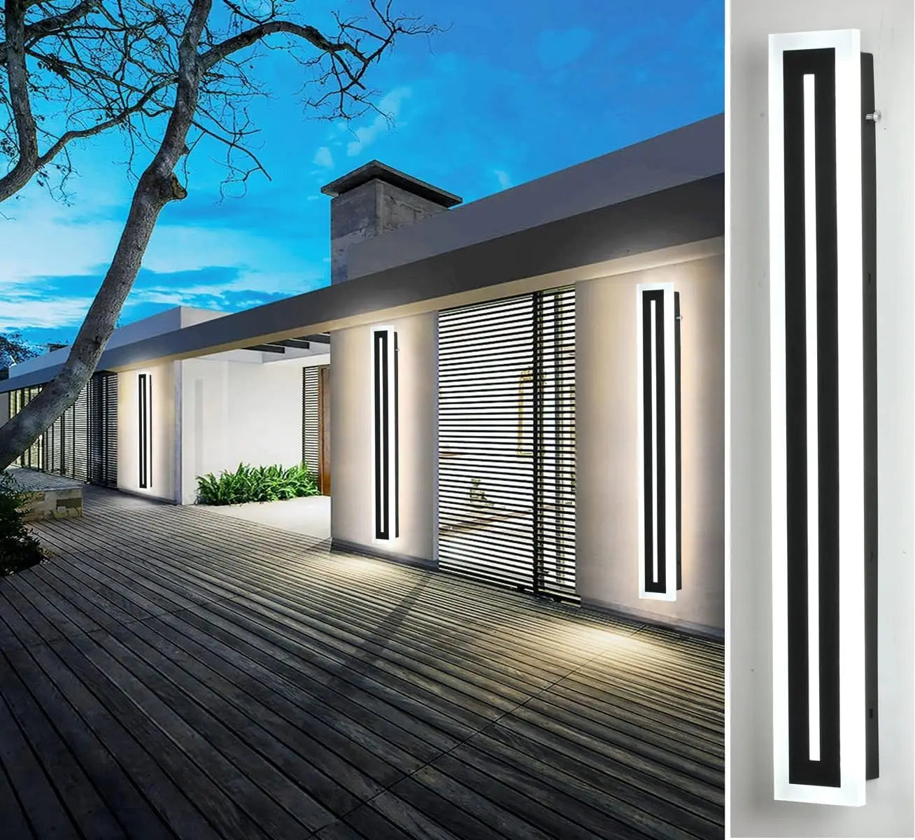 Outdoor Long Strip Modern LED Wall Lighting Fixture