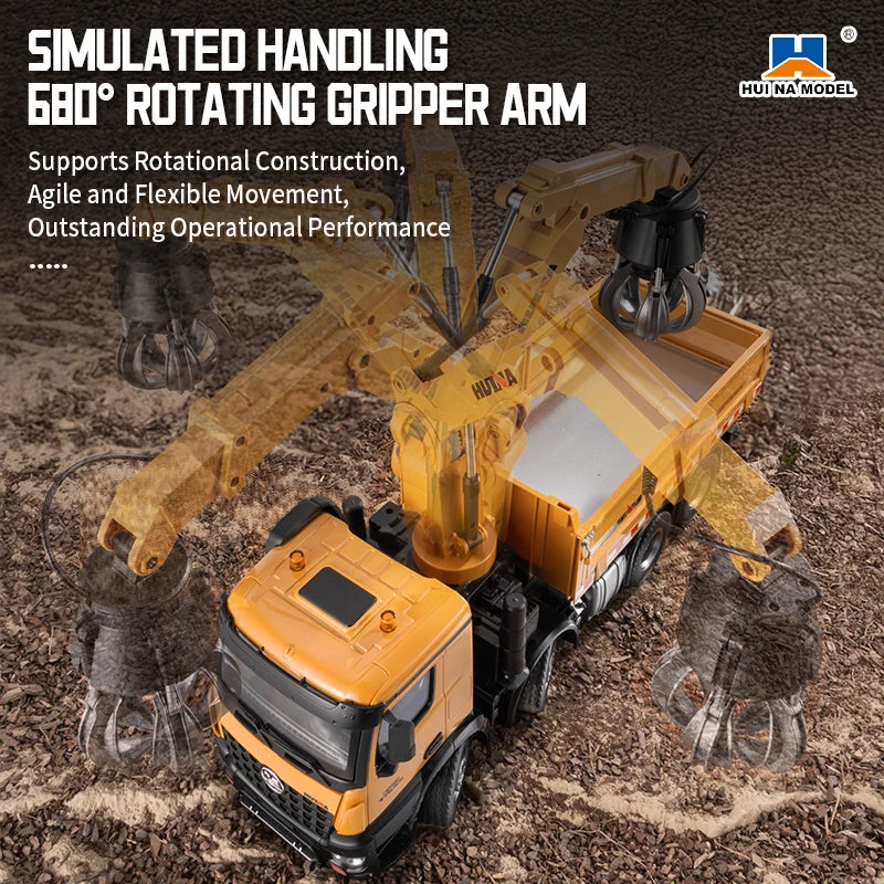 Remote Control Grab Wood Dump Truck 26-Channel 1:14 Scale Construction Toy