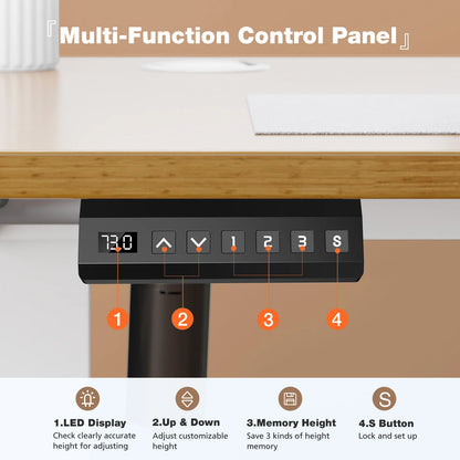 Electric Standing Desk - Height Adjustable 40x24 Inch Stand Up Sit Down Ergonomic Workstation