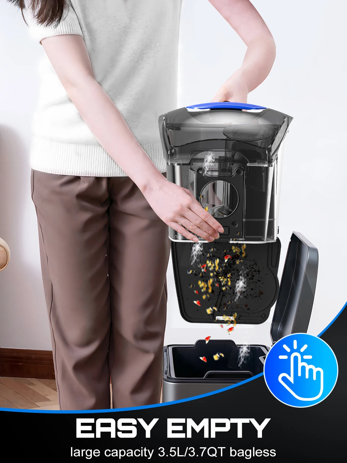 Canister Vacuum Cleaner, 1600W Powerful, 3.7QT Large Dust Cup Vacuum for Hard Floors, Carpets, Pet Hair