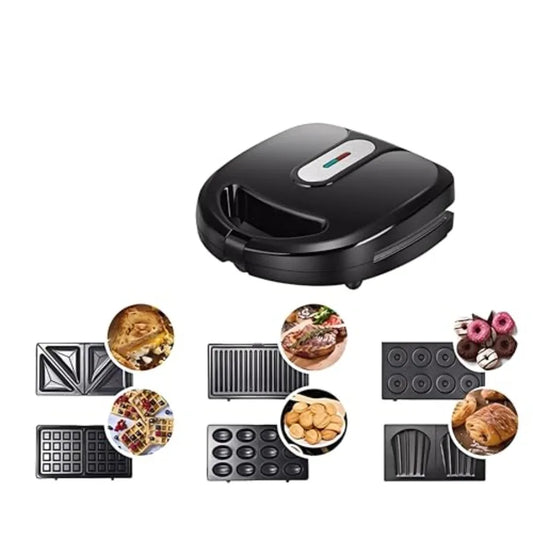 6 in 1 Waffle Maker With Removable Plates