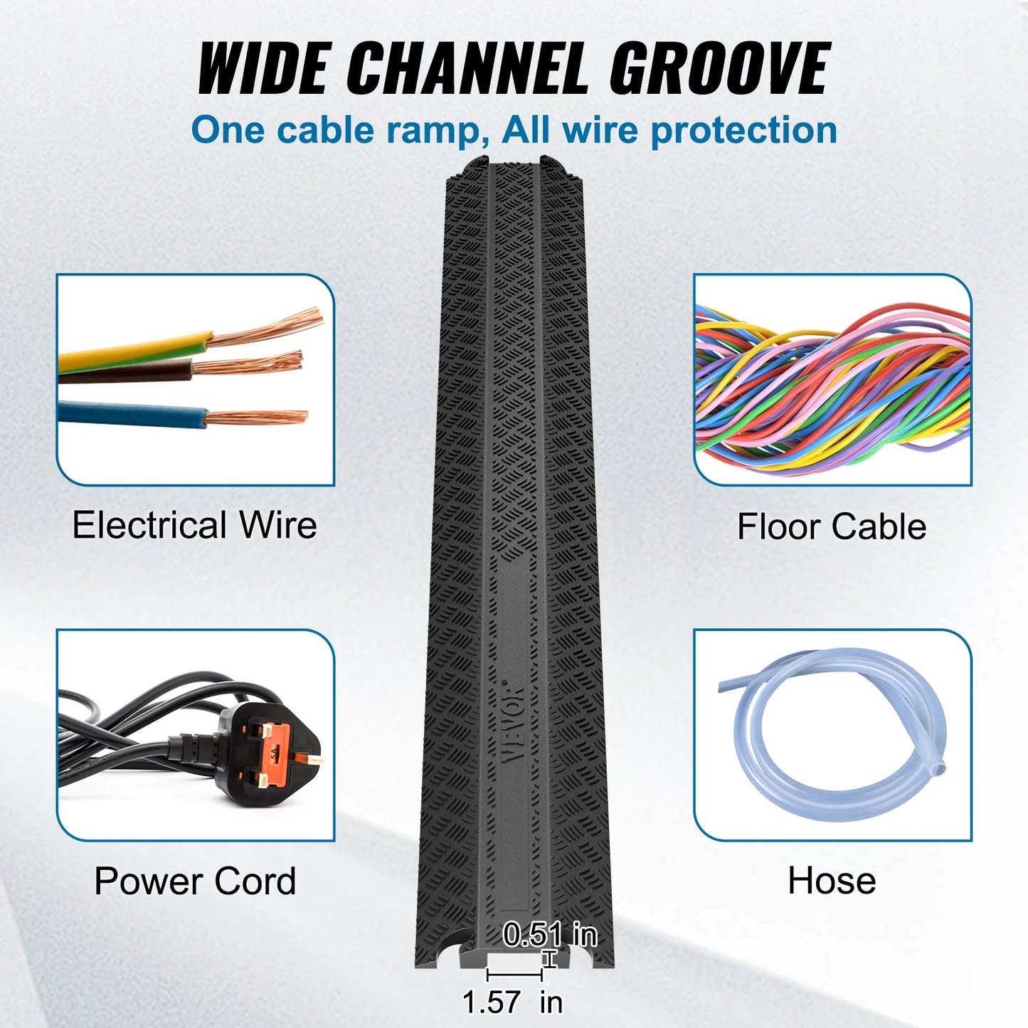 3 PCs Drop Over Cable Cover Ramp