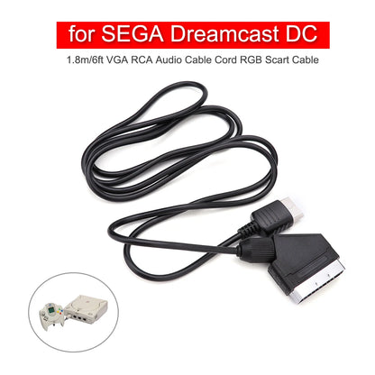 RGB Scart Cable Lead TV Audio Video Connection Wire for SEGA Dreamcast Consoles