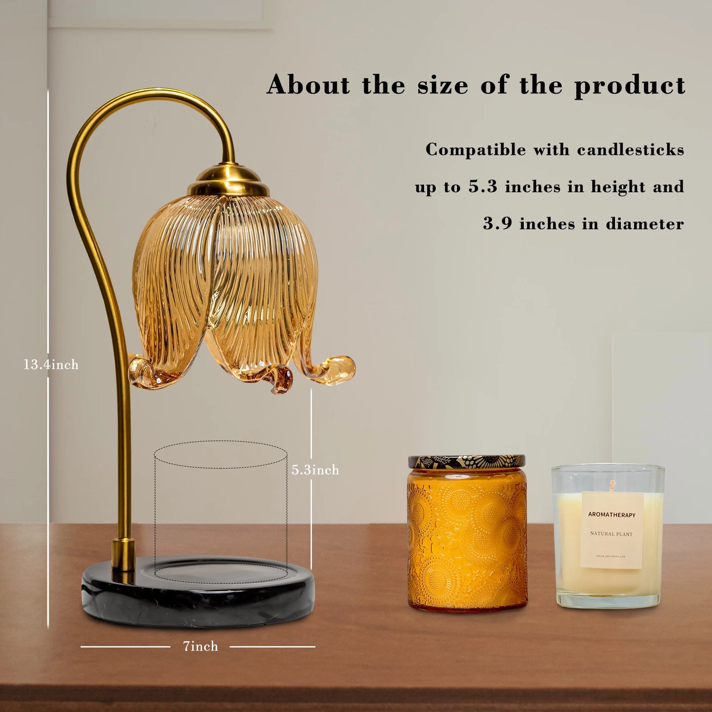 Tulip Flower Candle Warming Lamp for Fireless Fragrance Distribution.