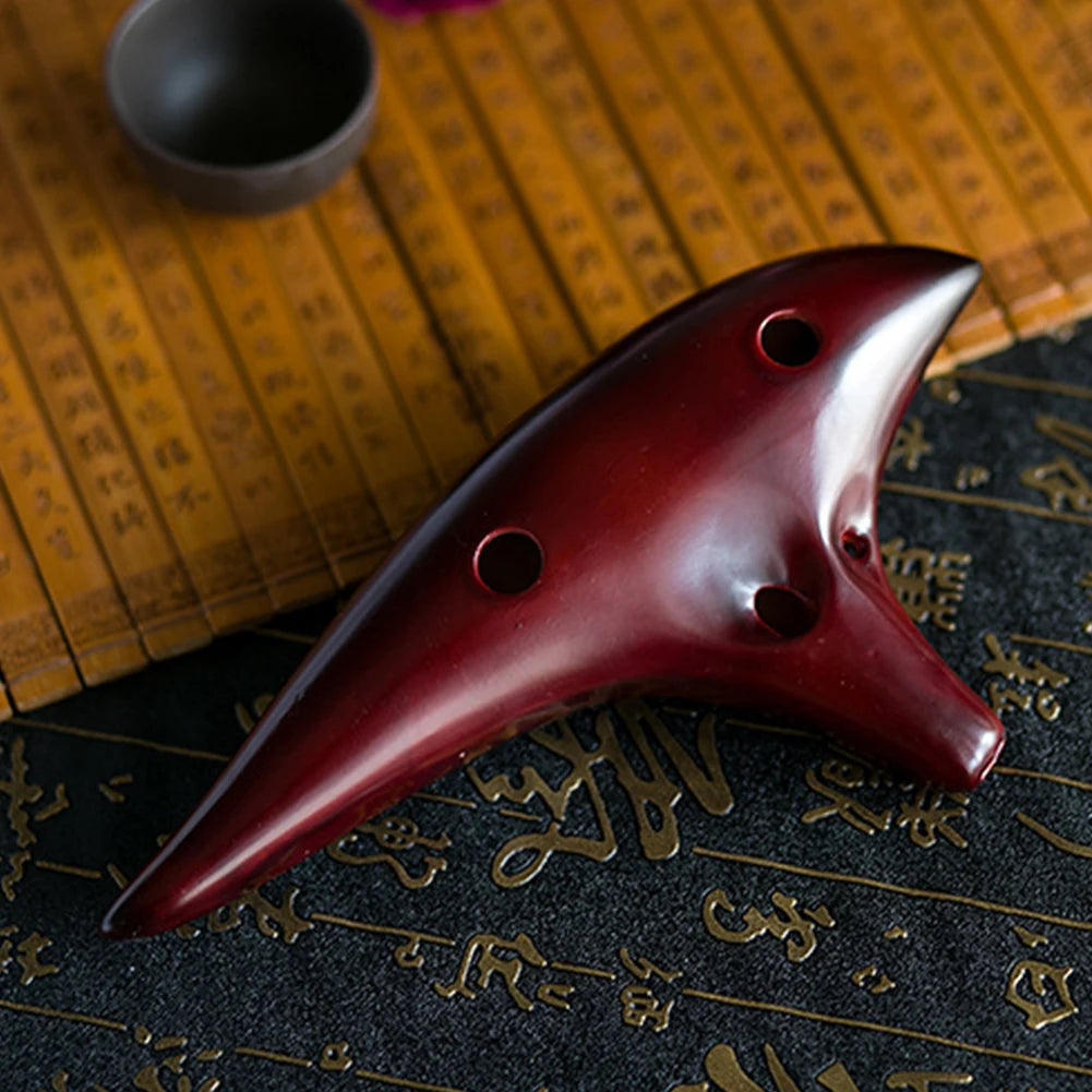 12 Hole Ocarina Ceramic Alto C Vessel Flute