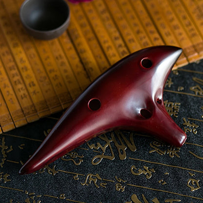 12 Hole Ocarina Ceramic Alto C Vessel Flute